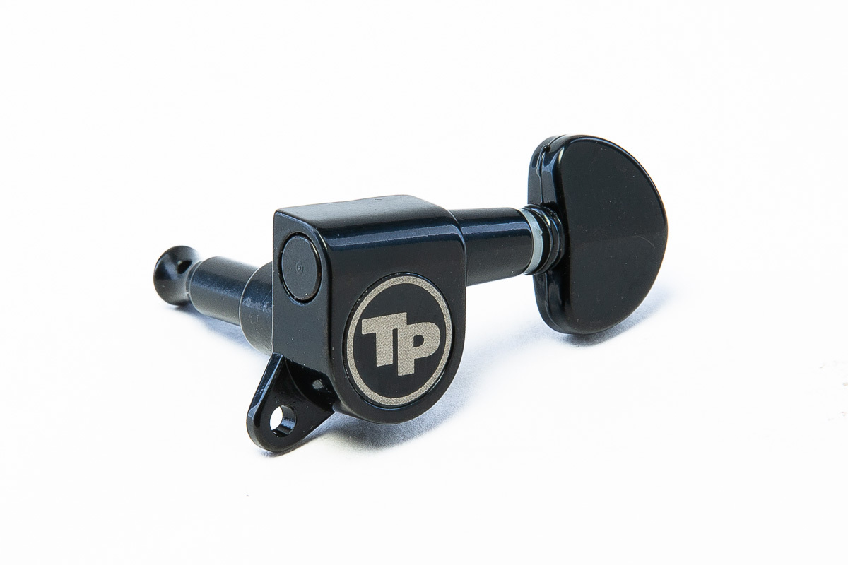 TonePros GKS70K-B Tuner with 18:1 Gear Ratio and "Small Kidney" Style Button - Guitar Machine Heads, 7-In-Line - Black