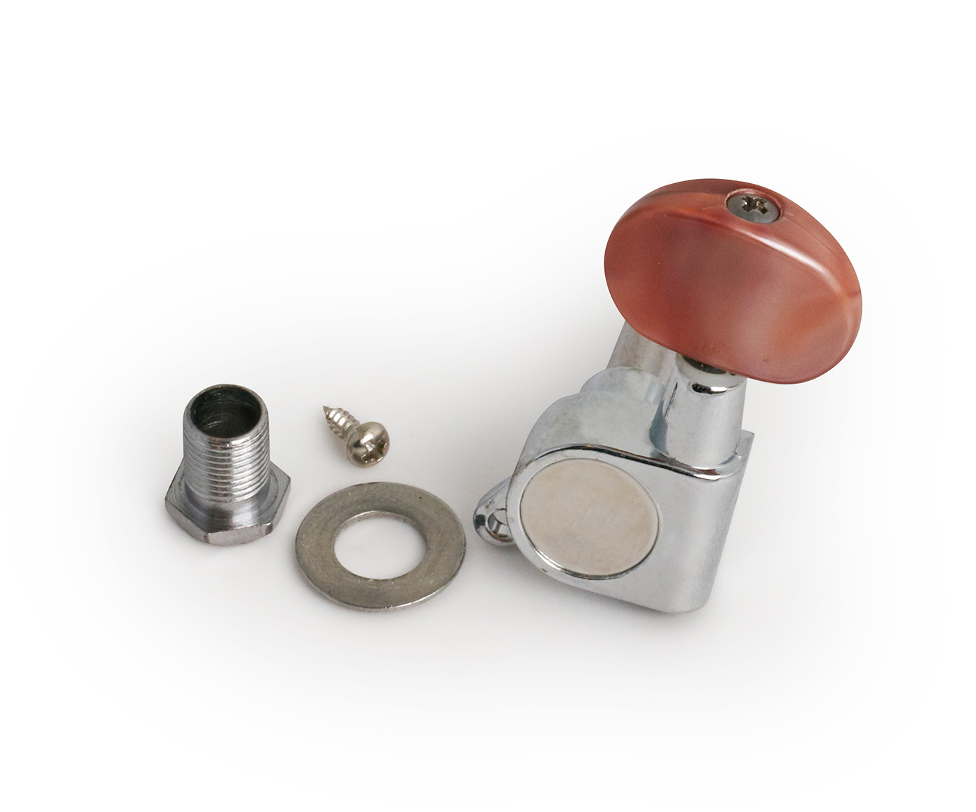 Kala Spare Parts - Machine Head, Closed Gear, Pink Knob, Right - Chrome