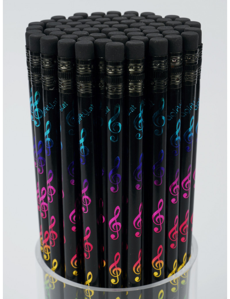 Bleistift Musik -  Violinschlüssel schwarz/bunt