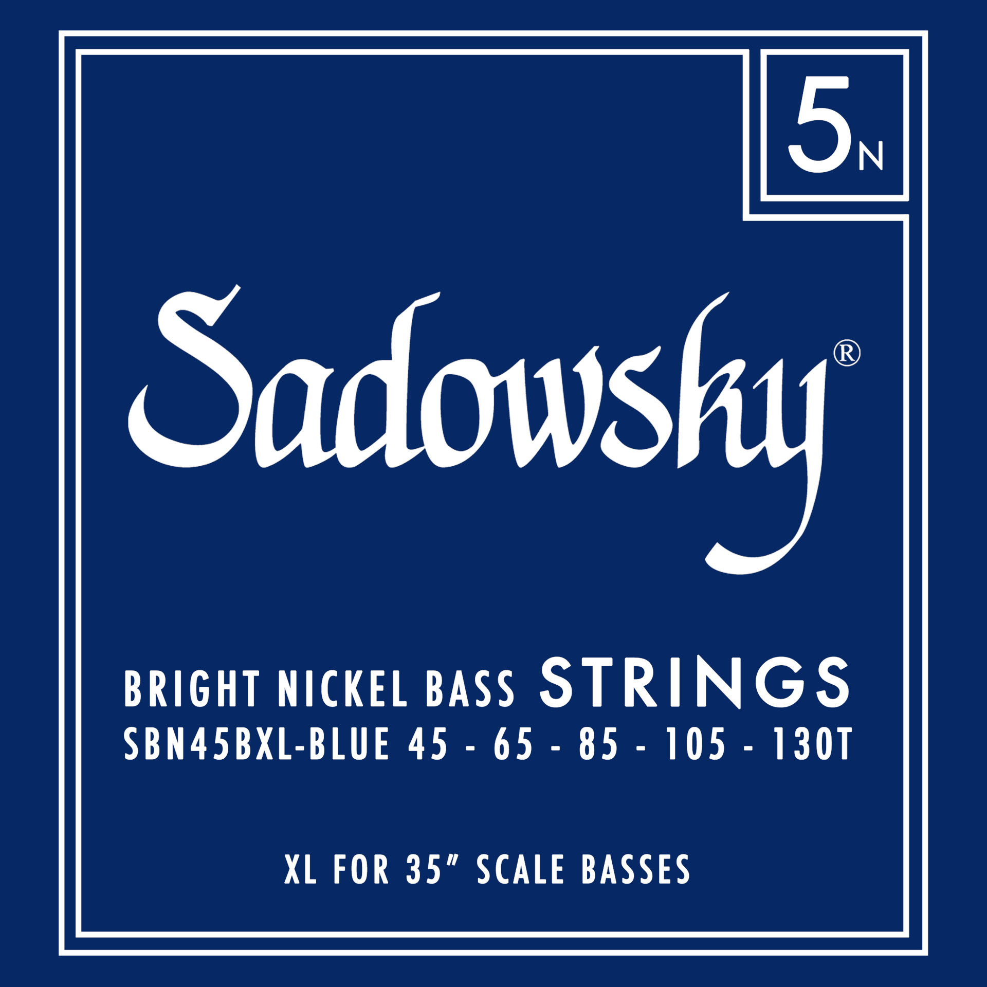 Sadowsky Blue Label Bass String Set - 5-String, Nickel, Taperwound, Extra Long Scale (35"), .045-.130