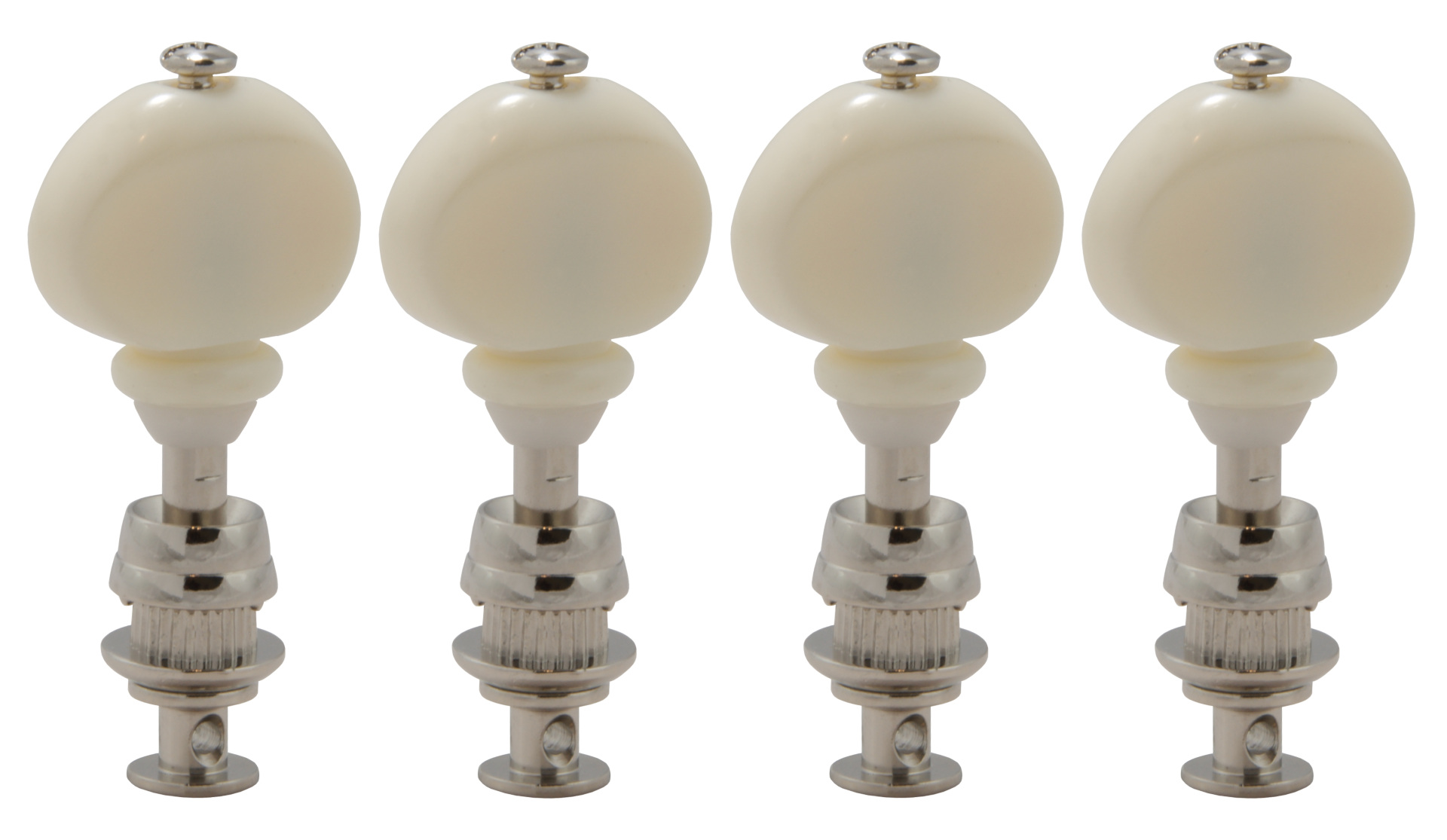 Grover 6W Champion Ukulele Pegs with White Button - 4 pcs. - Nickel