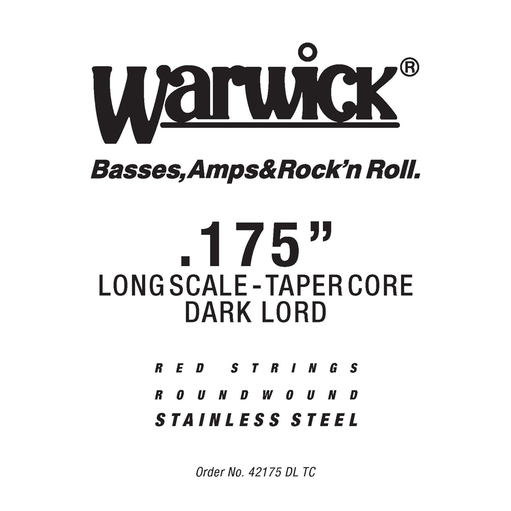 Warwick Red Strings Bass Strings, Stainless Steel - Bass Single String, .175", Long Scale, Taperwound