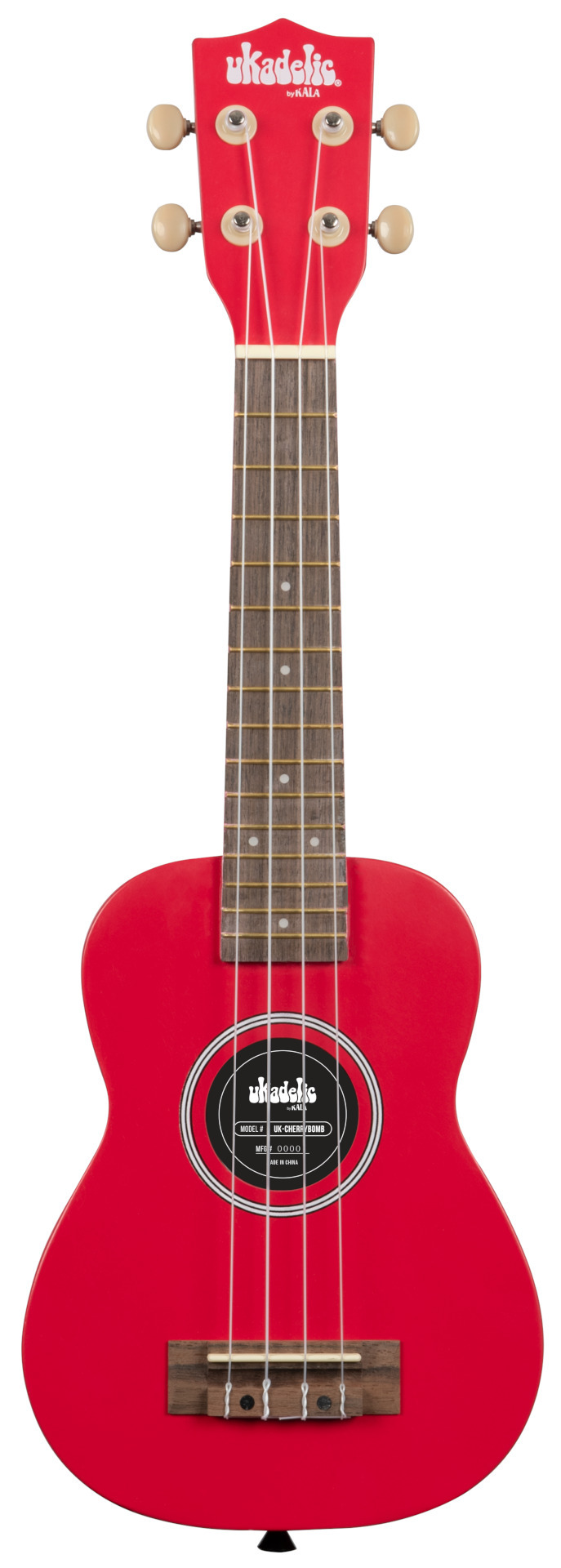 KALA Ukadelic UK-CHERRYBOMB - Cherry Bomb Soprano Ukulele, with Tote Bag