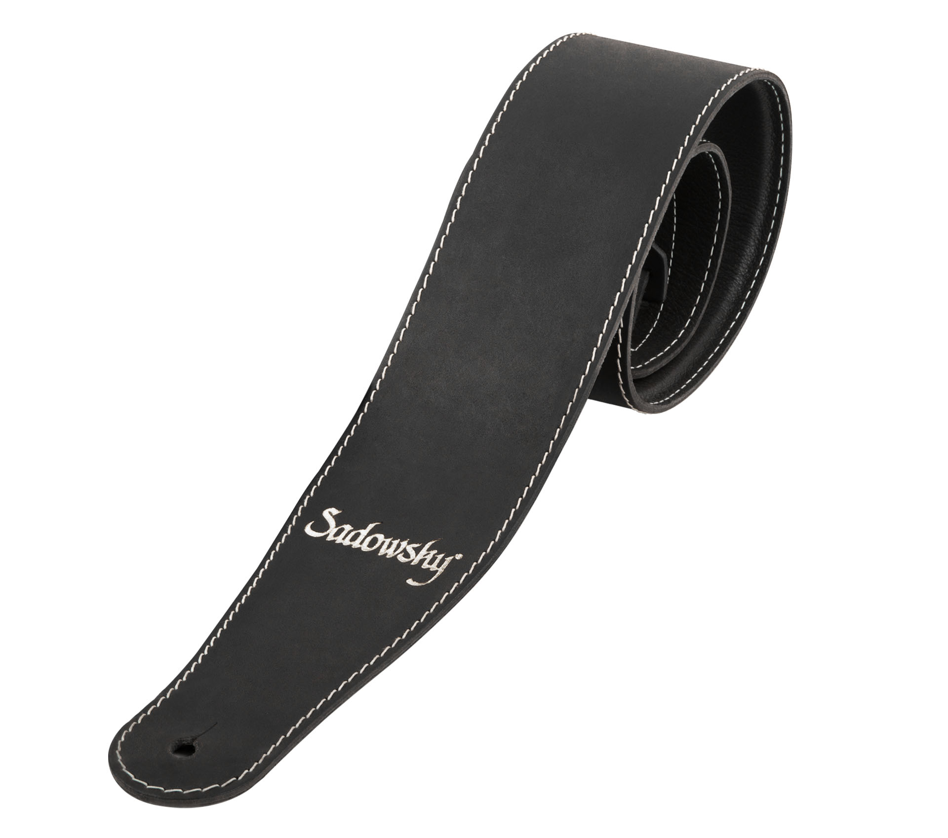 Sadowsky MetroLine Genuine Leather Bass Strap - Black, Silver Embossing