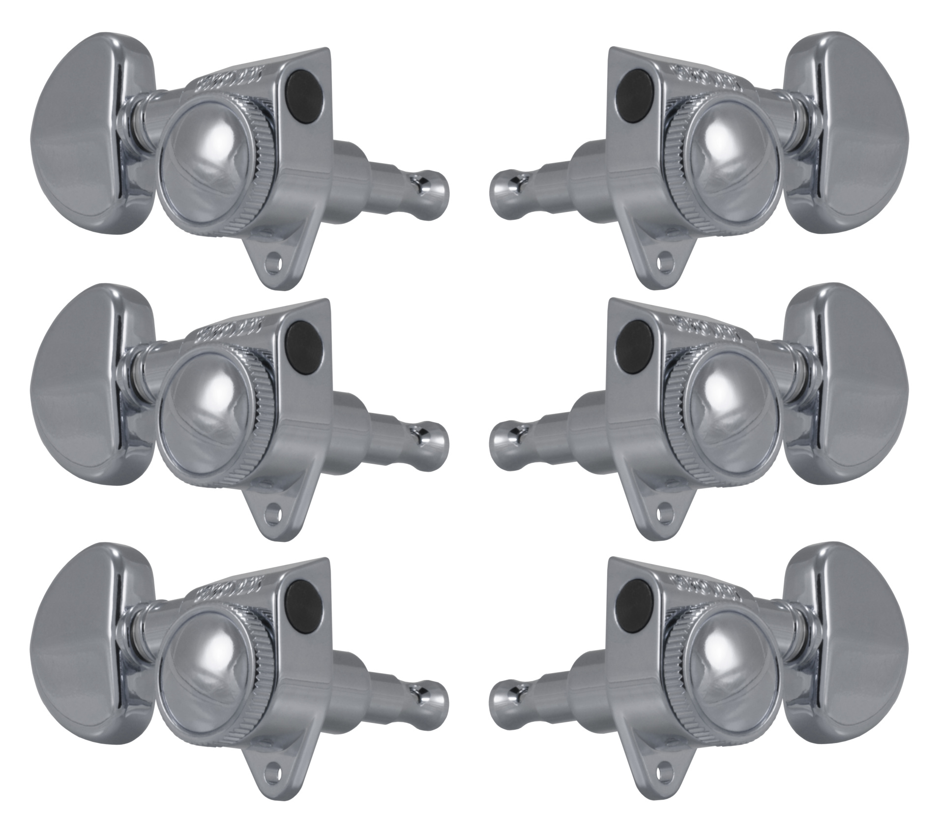 Grover 502C Roto-Grip Locking Rotomatics with Round Button - Guitar Machine Heads, 3 + 3 - Chrome