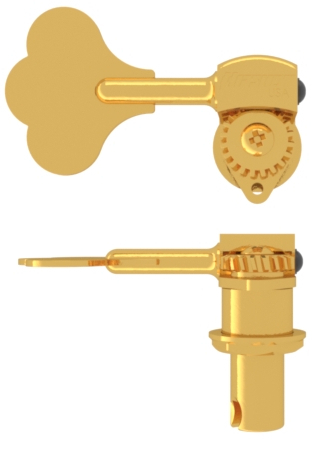 Hipshot HB6 - Ultralite Bass Machine Head, 1/2" Post, Clover Leaf Key, Treble Side - Gold