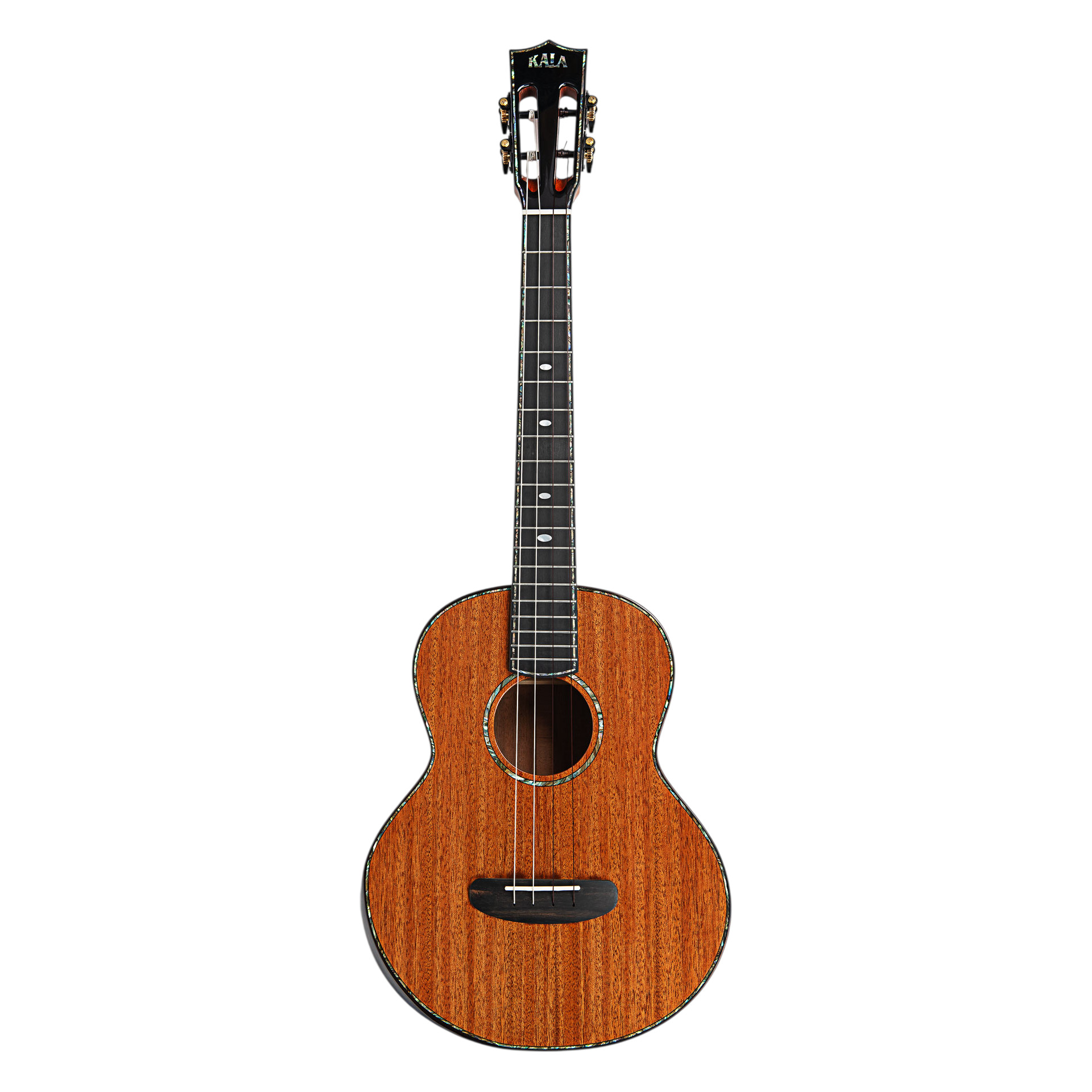 KALA KA-CTD-SMH-BG - Contour Deluxe All Solid Gloss Mahogany Baritone Ukulele, with Bag