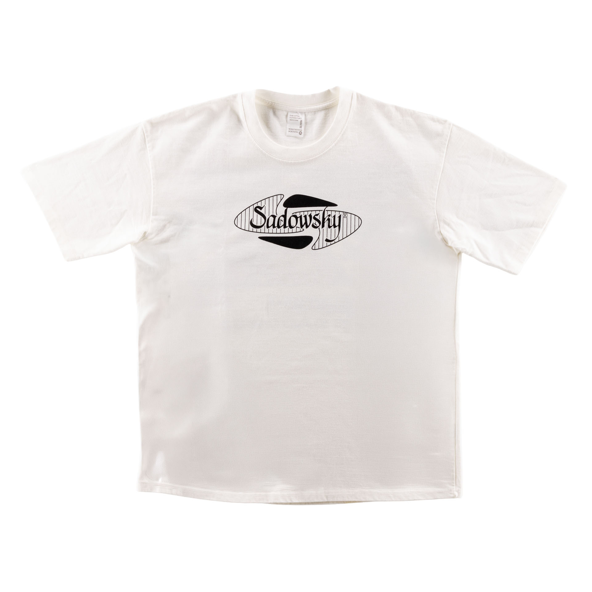 Sadowsky - Black Printed Logo T-Shirt, White - Size L