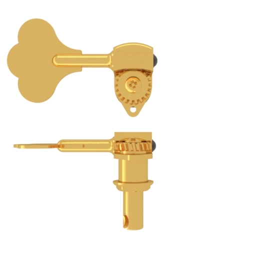 Hipshot HB6 - Ultralite Bass Machine Head, 3/8" Post, Clover Leaf Key, Treble Side - Gold