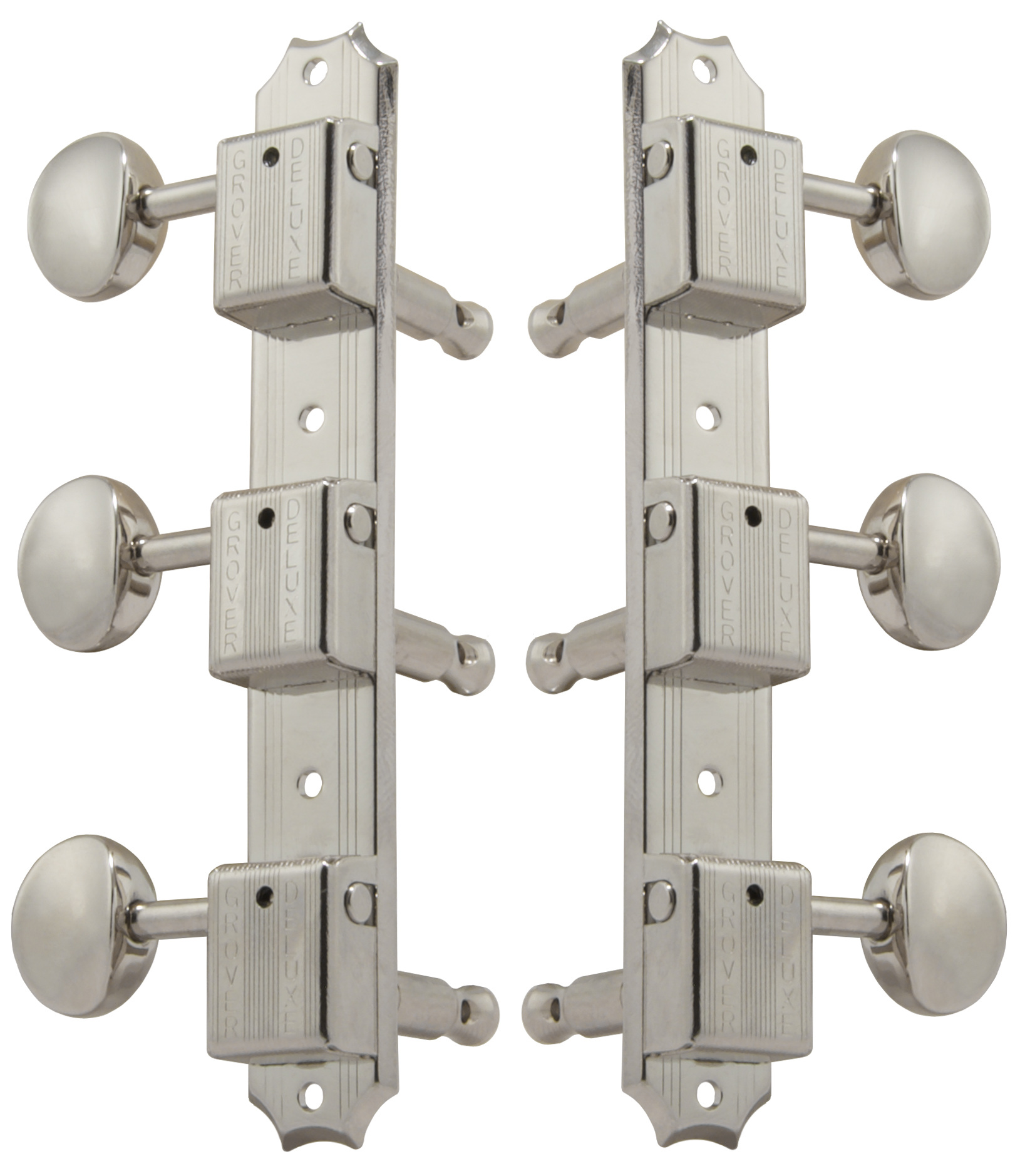 Grover V138N Vintage Deluxe Machine Heads, Vertical - Guitar Machine Heads, 3 + 3 - Nickel