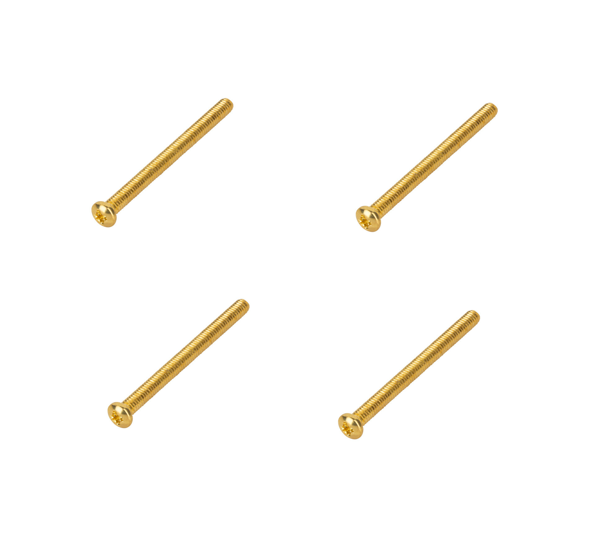 Framus & Warwick Parts - Screw for Pickup Mounting, M2.5 x 35 mm, 4 mm Head, 4 pcs., Gold