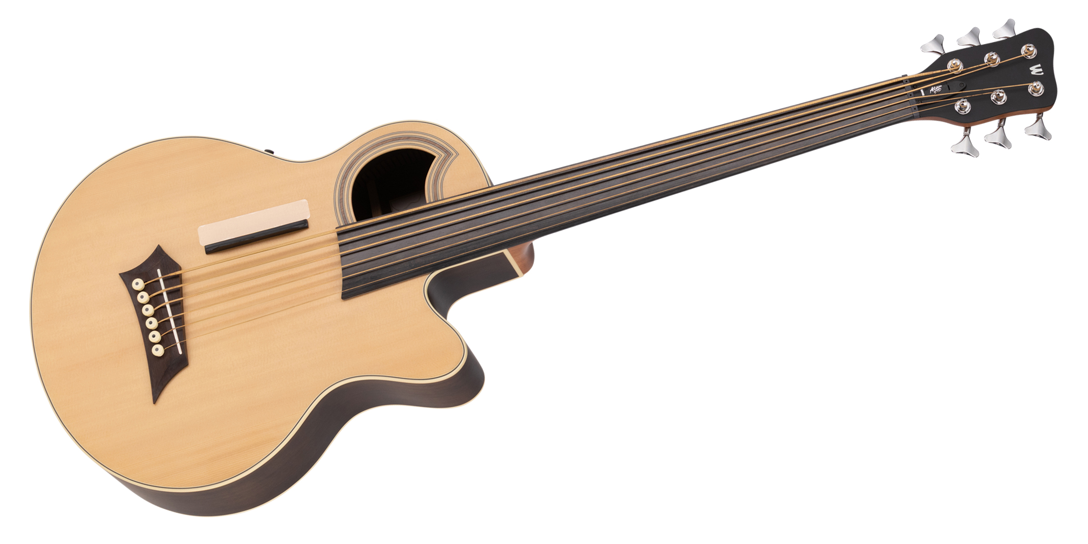 Warwick RockBass Alien Deluxe, 6-String, Fretless - Natural Transparent Satin