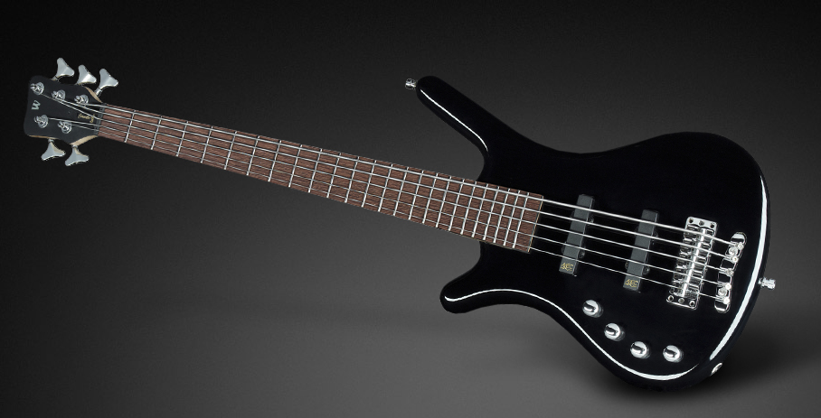 Warwick RockBass Corvette Basic, Lefthand, Medium Scale, 5-String - Black Solid High Polish