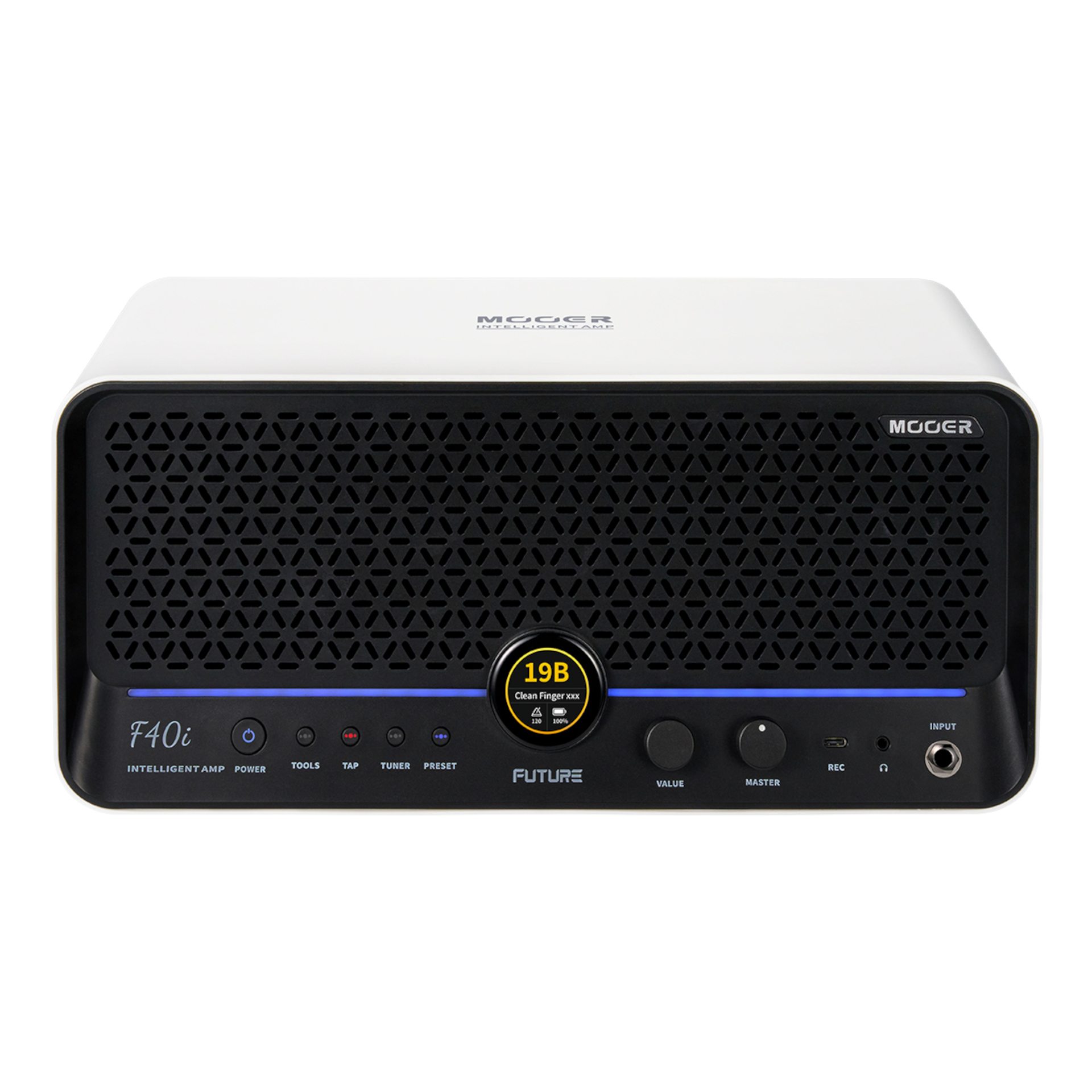 Mooer F40i - Multi-Effects & Modeling Guitar Combo, 40 Watt - Snowfall White