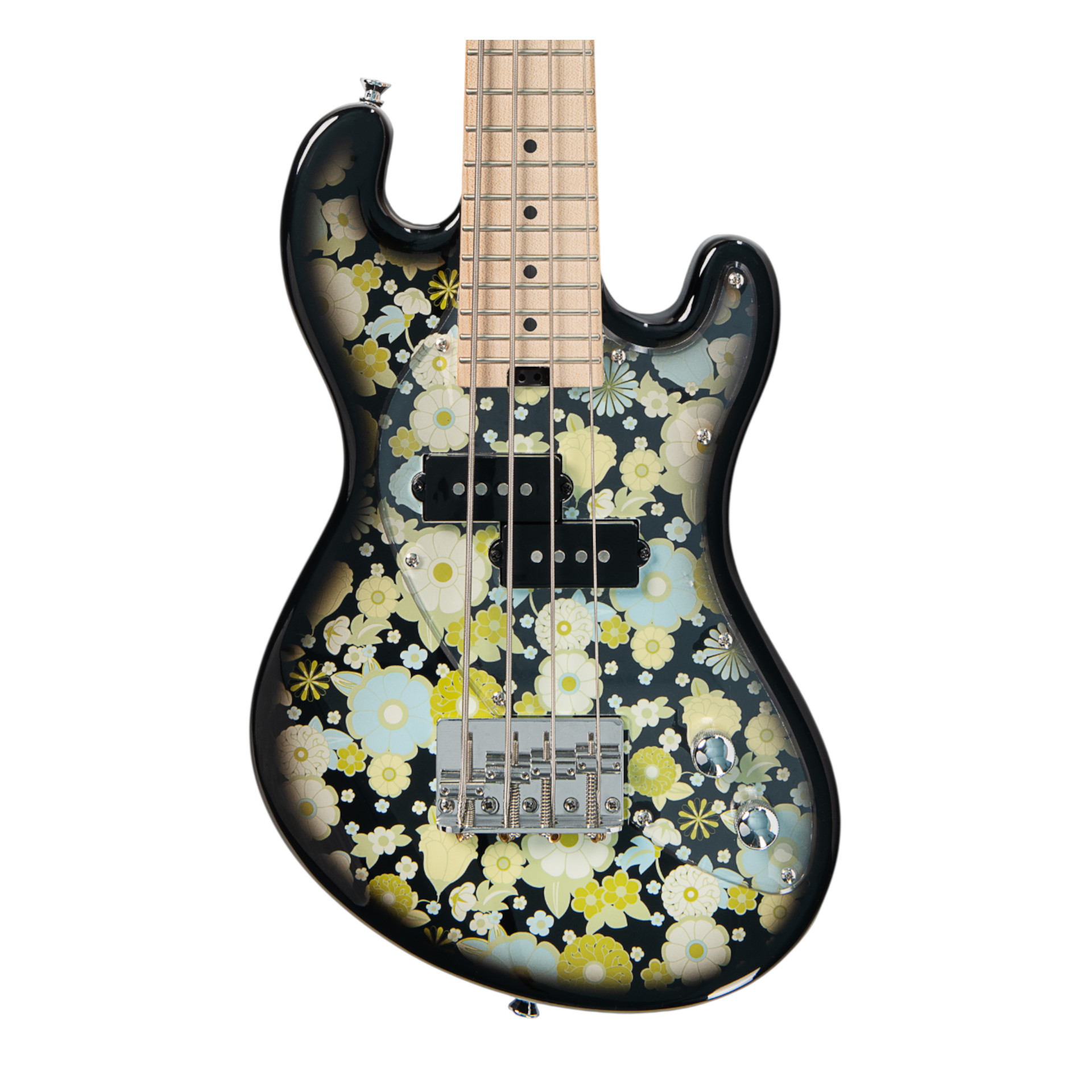 U-Bass Solid Body 4-String, Fretted - Floral Black Burst with Bag