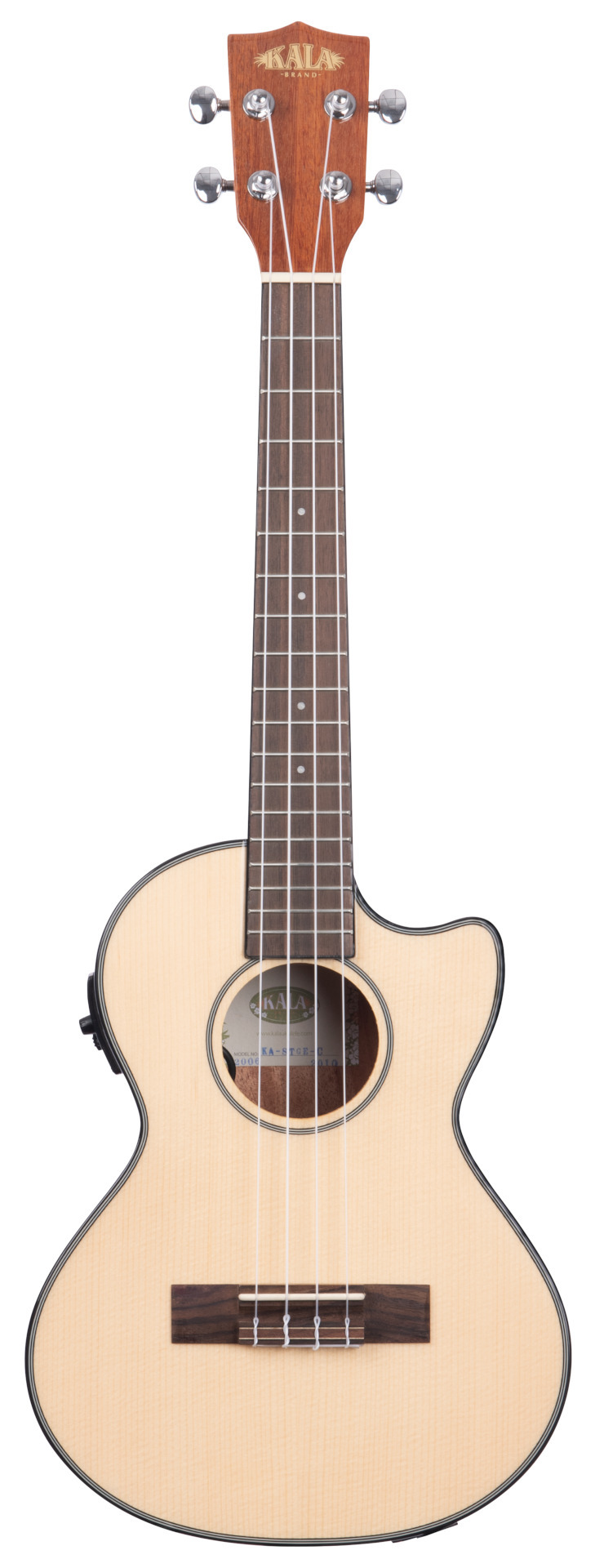 KALA KA-STGE-C - Solid Spruce Mahogany Tenor Ukulele, with Cutaway, EQ & Bag (UB-T)