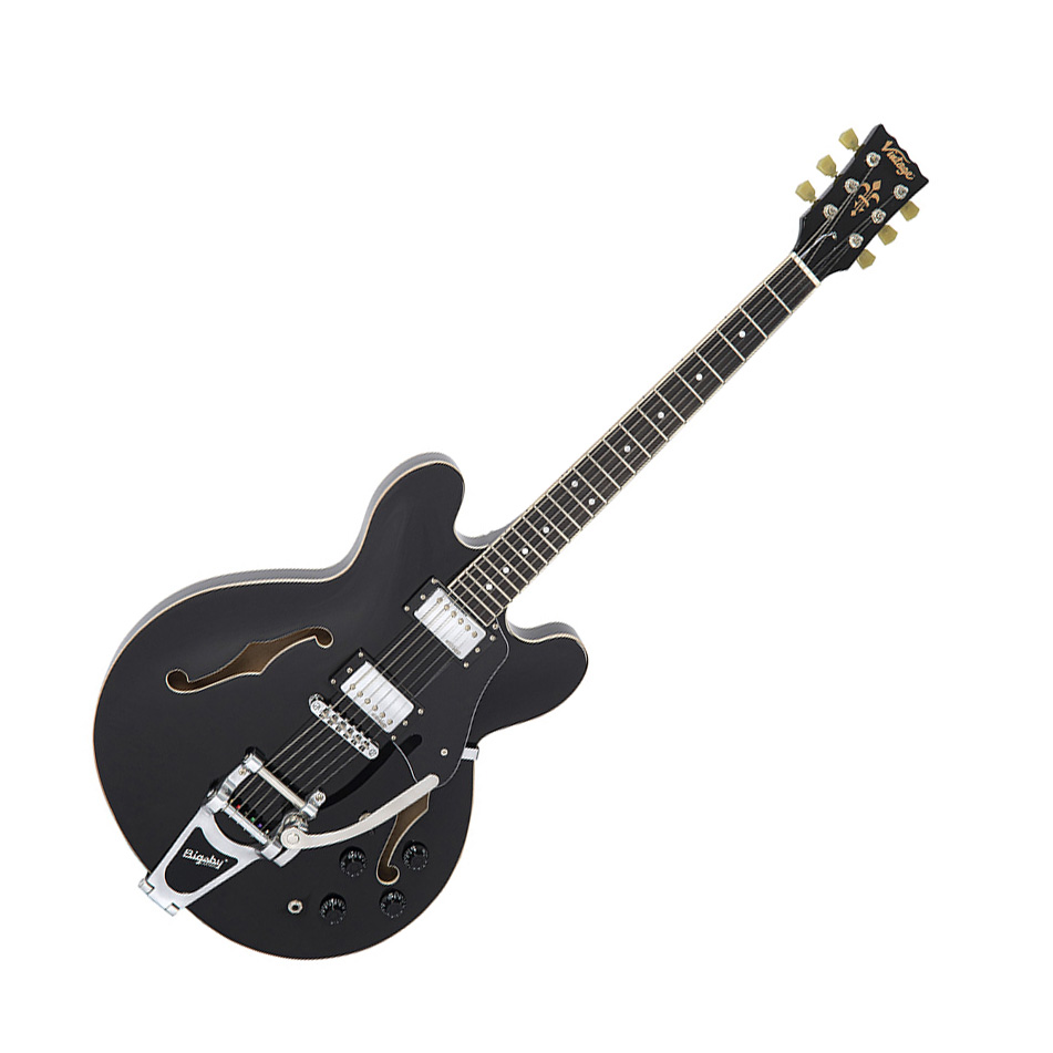 Vintage Reissued VSA500BBK E-Gitarre, Gloss Black