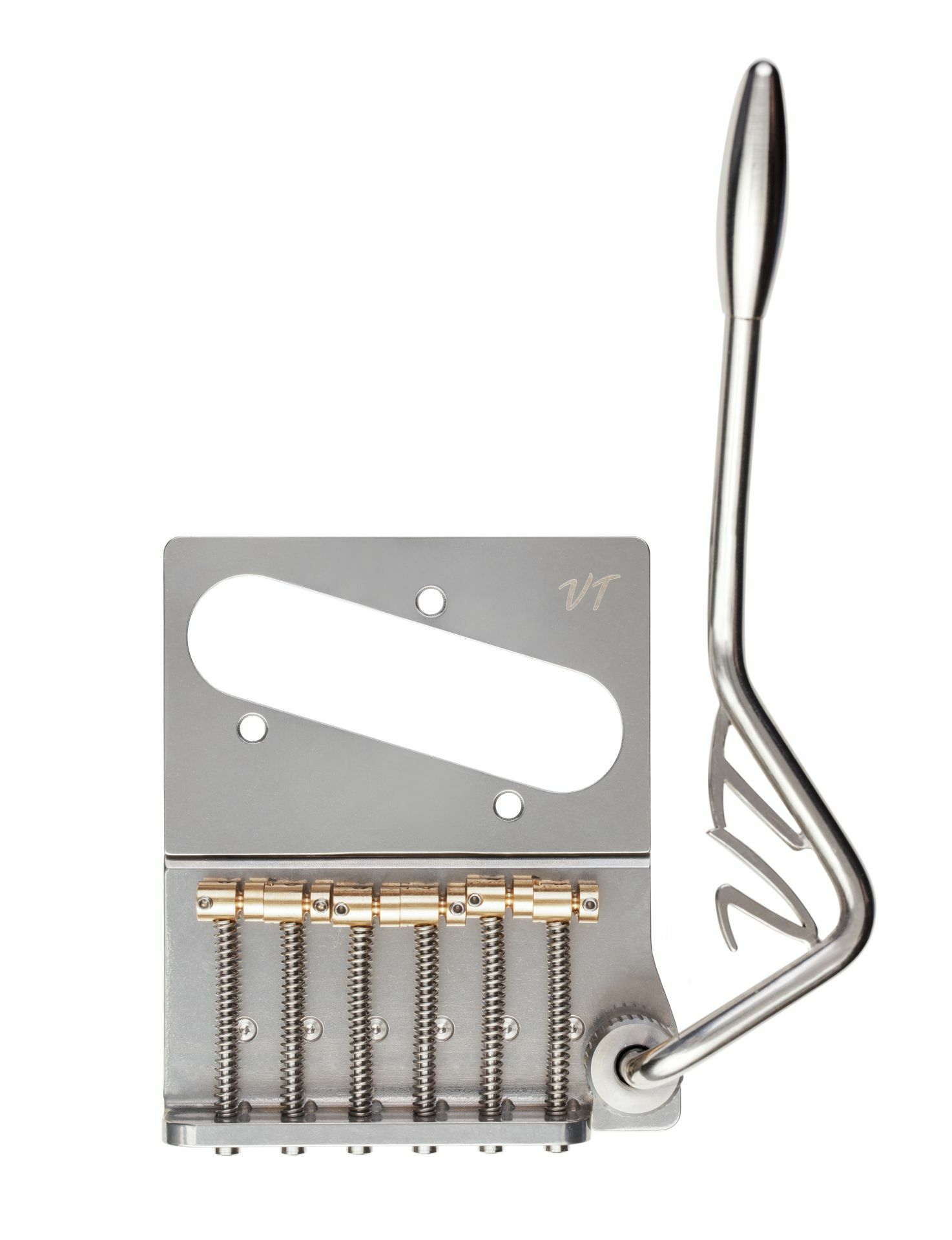 VegaTrem VT2ND Teletrem Classic “No Drill” (VT2NDCL-wL), VT-Logo - Stainless Steel