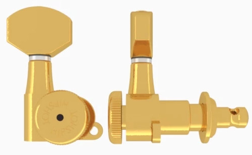 Hipshot Grip-Lock Closed Guitar Tuning Machine - Bass Side (Left) - Gold