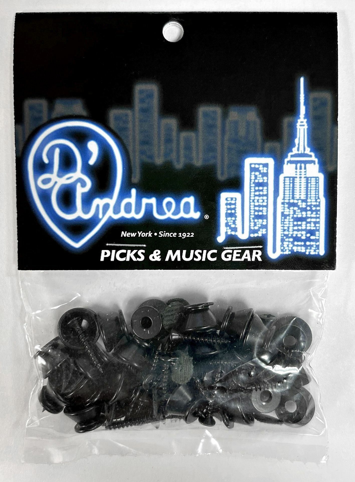 D'Andrea Strap Buttons (EP24B), Black - 24 pcs (12 sets)