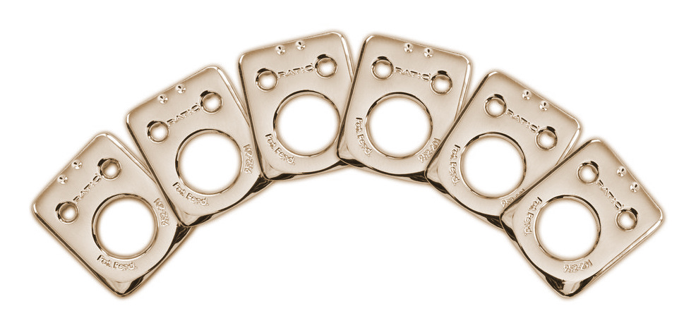Graph Tech PRT-952-201-N0 Ratio InvisoMatch Mounting Plates, F-Style 2-Pin Hole (6 pcs.) - Nickel