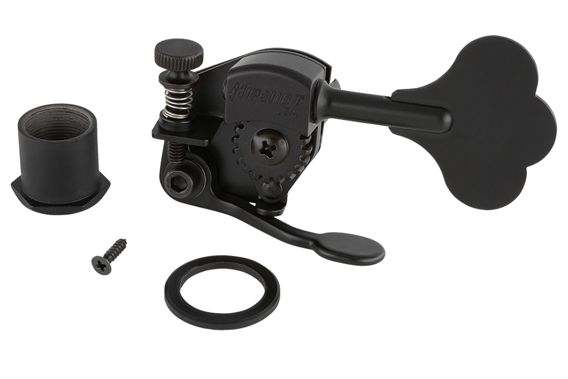 Sadowsky/Hipshot - Ultralite Bass Xtender, 1/2" Post, Clover Leaf Key - Black