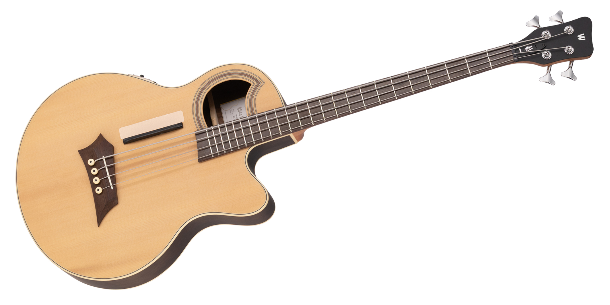 Warwick RockBass Alien Deluxe Hybrid Thinline, 4-String - Natural Transparent Satin