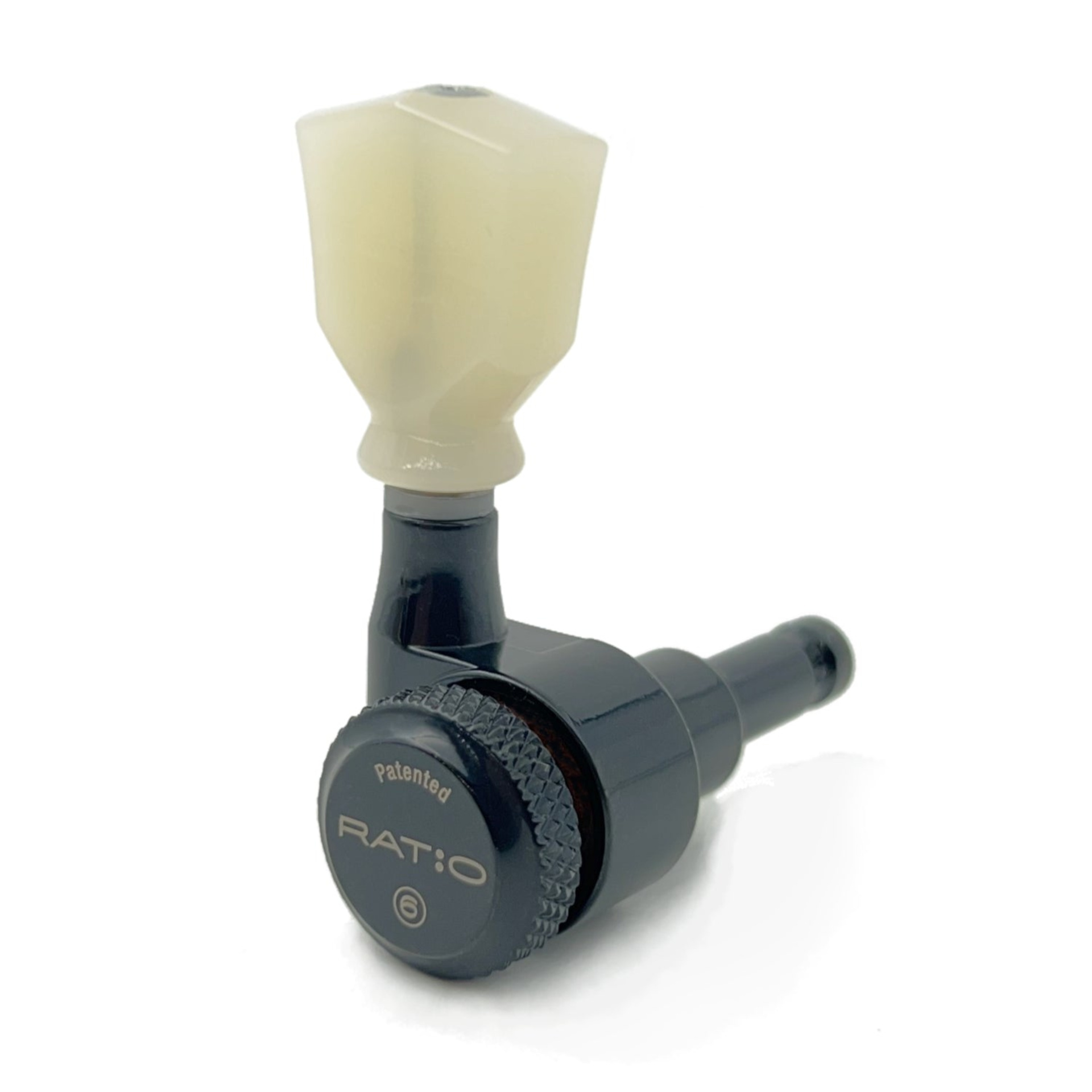 Graph Tech PRL-8351-B0 Ratio Electric Locking Machine Heads with Vintage Keystone Button - 3 + 3 - Black