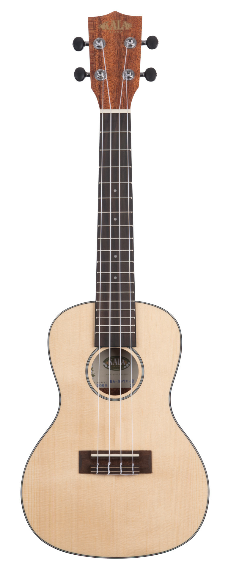 KALA KA-SSTU-C - Solid Spruce Travel Concert Ukulele, with Bag