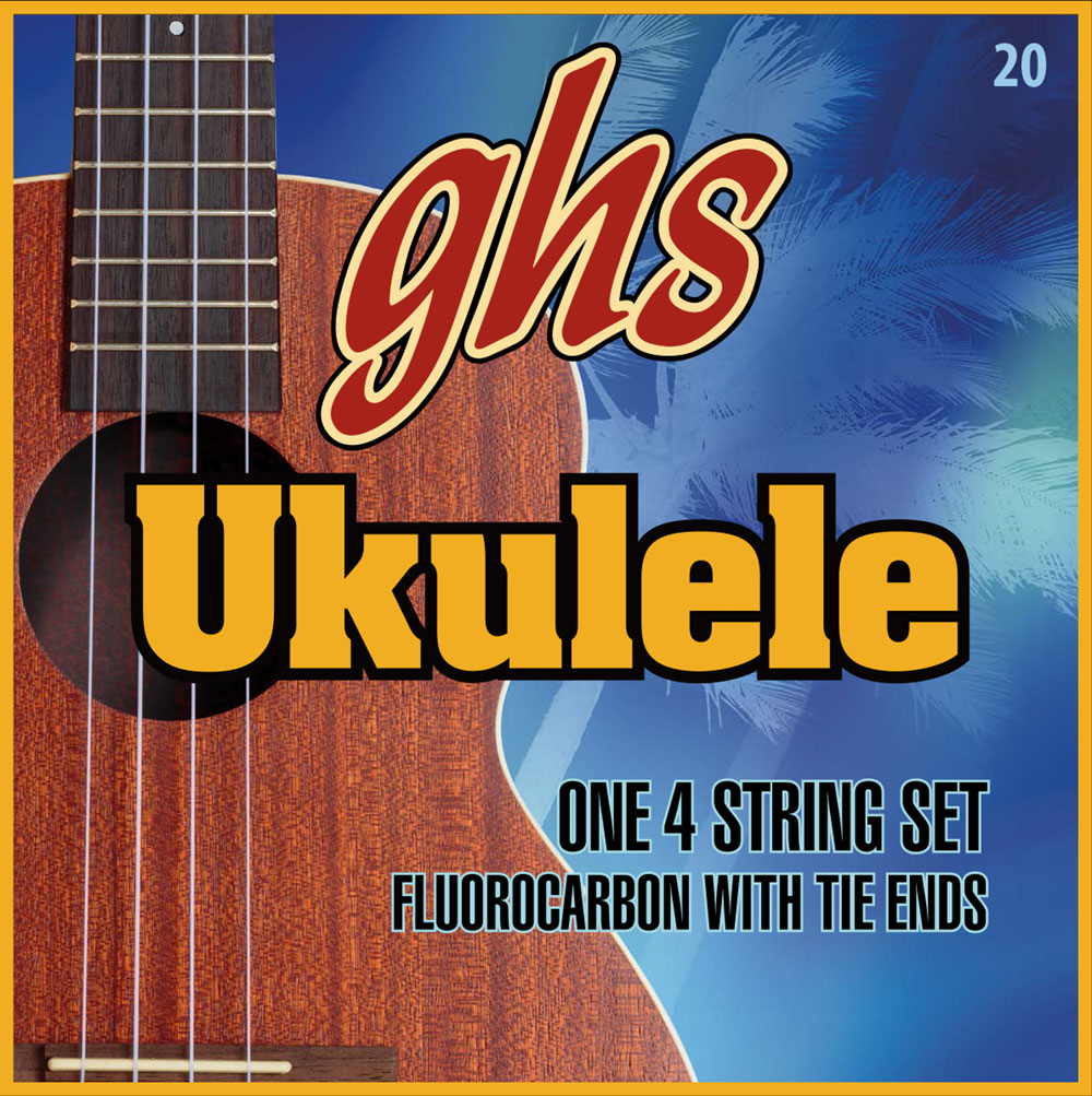 GHS Ukulele Fluorocarbon Tie Ends - Ukulele String Set, Hawaiian D-Tuning