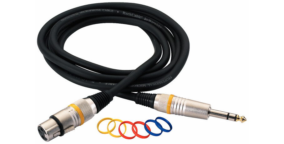 RockCable Microphone Cable - XLR (female) / TRS (6.3 mm / 1/4"), Balanced, Color Coded - 2 m