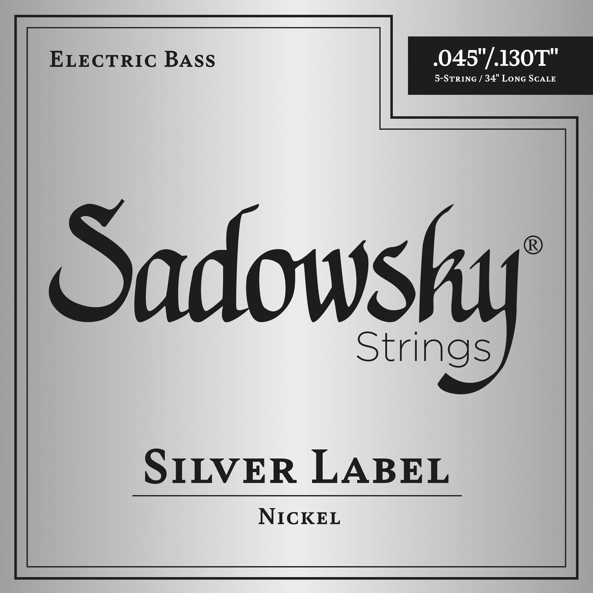 Sadowsky Silver Label Bass String Set, Nickel, Taperwound, Long Scale (34") - 5-String, .045-.130