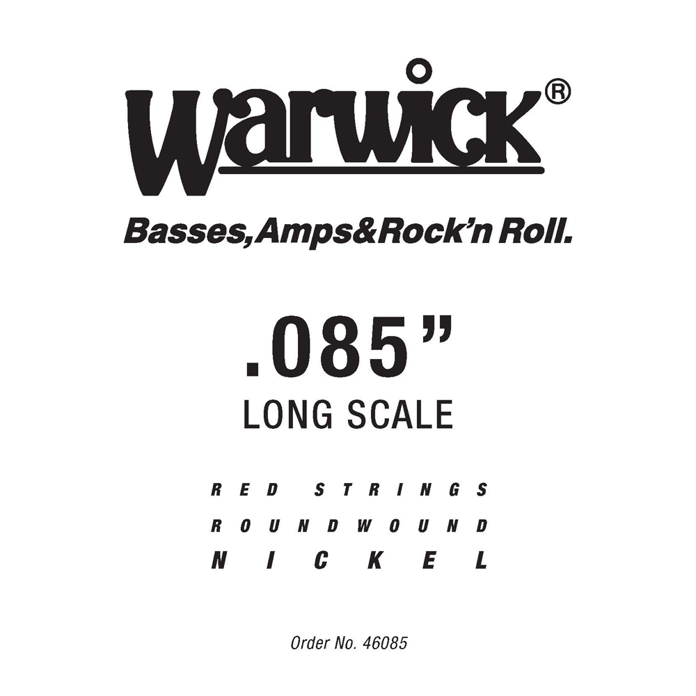 Warwick Red Strings Bass Strings, Nickel-Plated Steel - Bass Single String, .085", Long Scale