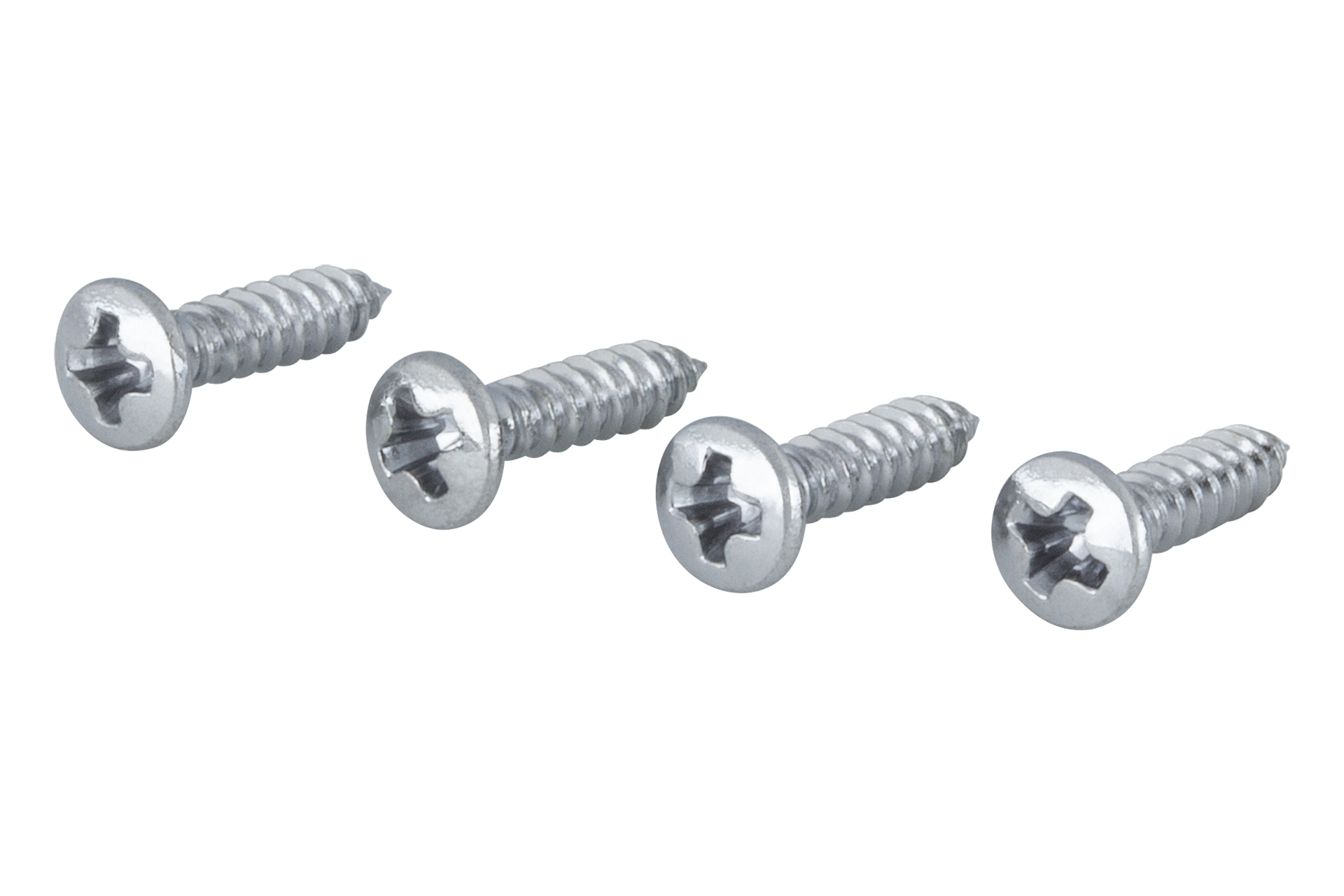 Framus & Warwick Parts - Pickguard Screw, 2.2 mm x 9.5 mm, 4 pcs. - Chrome