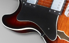 Framus Parts - Wood Pickguard for Framus Mayfield, Lefthand - Ebony / Maple / Ebony