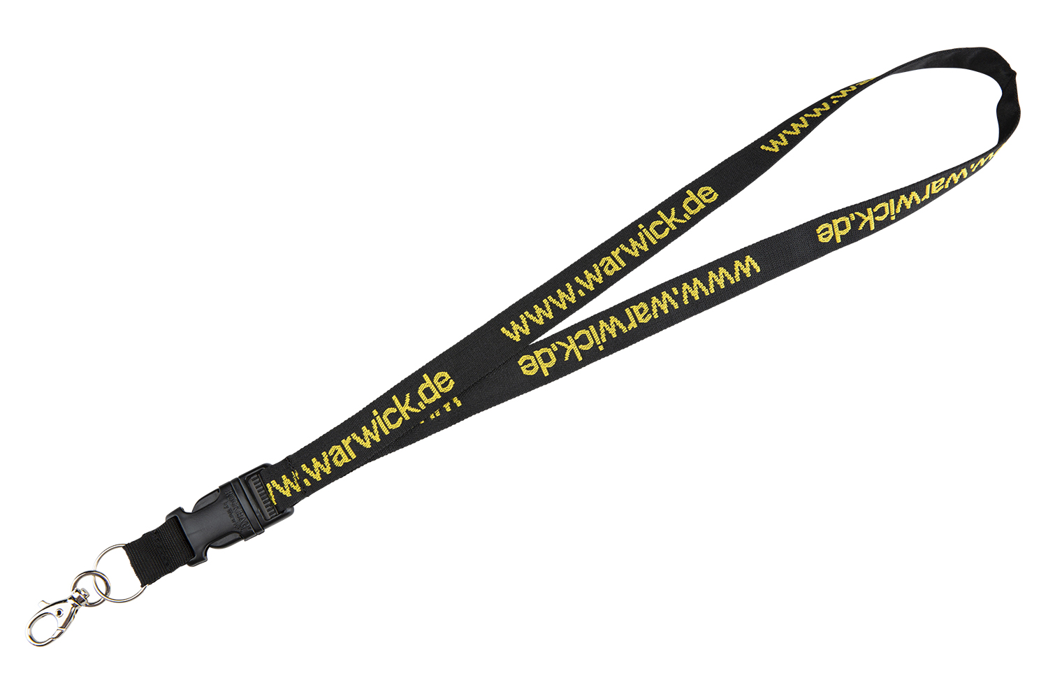 Warwick Promo - Lanyard, Black With Yellow Script - www.warwick.de