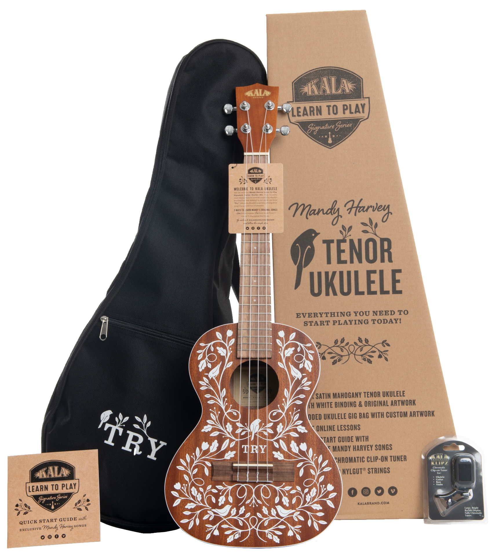 KALA KALA-LTP-MH - Mandy Harvey Learn To Play Signature Series, Tenor Ukulele Starter Kit