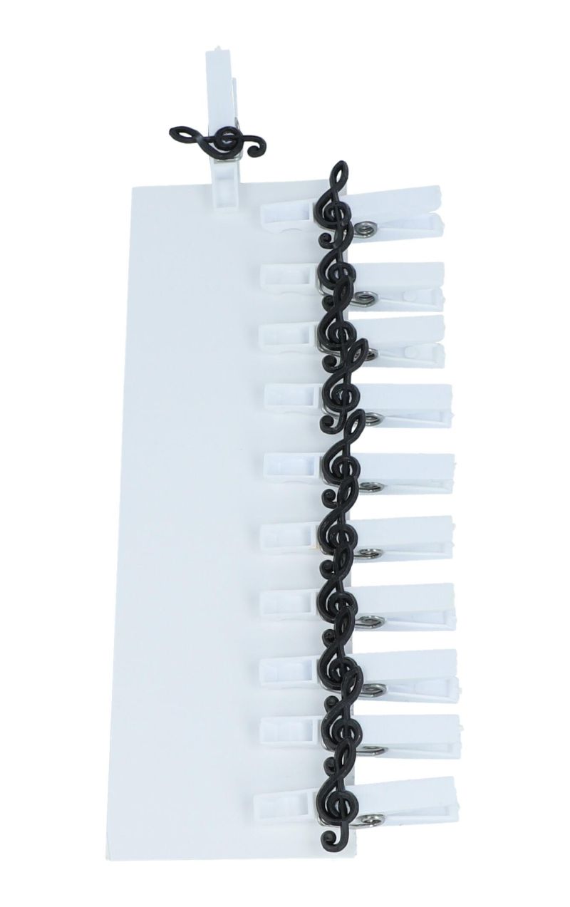 Weiße Klammern mit aufgesetztem Violinschlüssel