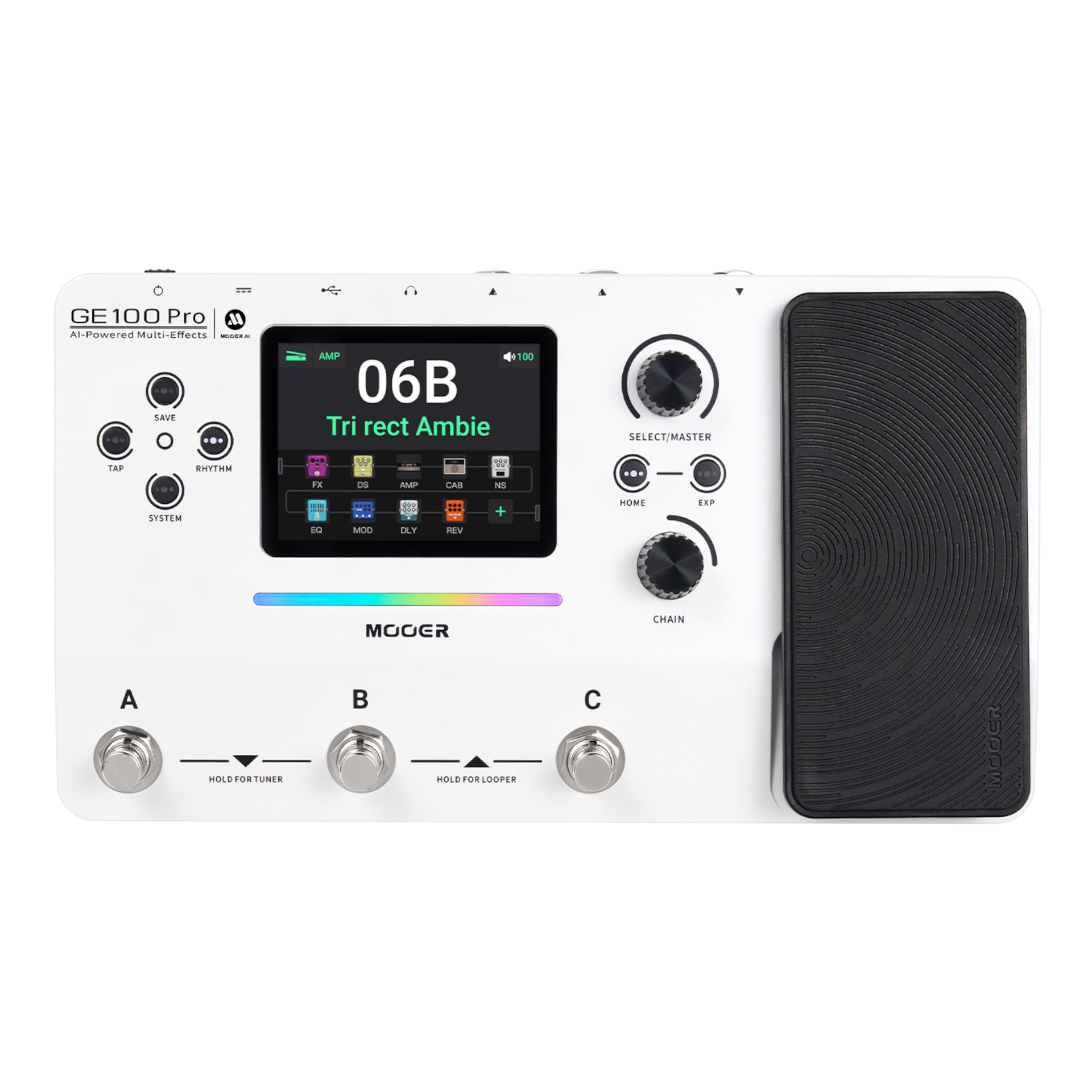 Mooer GE 100 Pro Guitar Multi FX Processor with AI technology