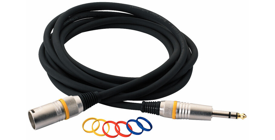 RockCable Audio Kabel - XLR (male) / TRS (6.3 mm / 1/4"), Balanced, Color Coded - 6 m