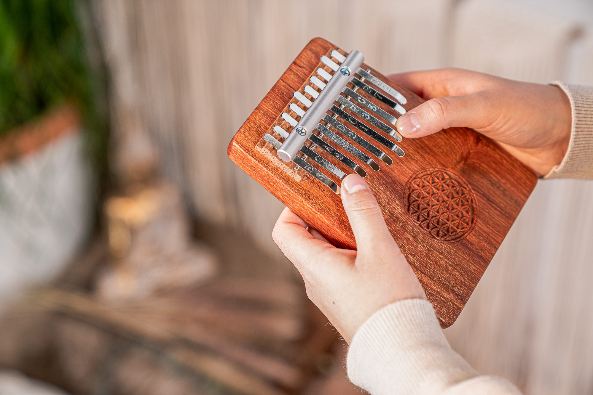 MEINL KL1002FOL Sonic Energy Solid "Flower of Life" Kalimba, 10 Töne