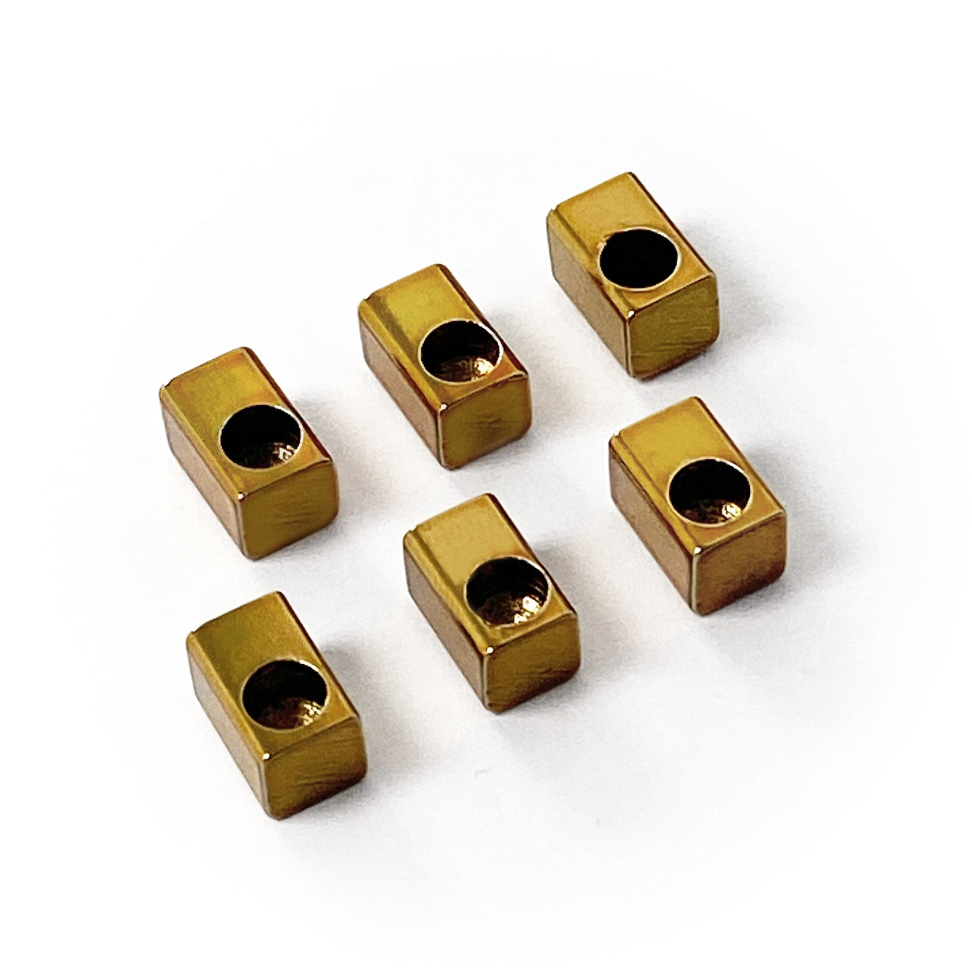 Floyd Rose FROSLIGDP - String Lock Insert Blocks, Stainless Steel, 6 pcs. - Gold Finish