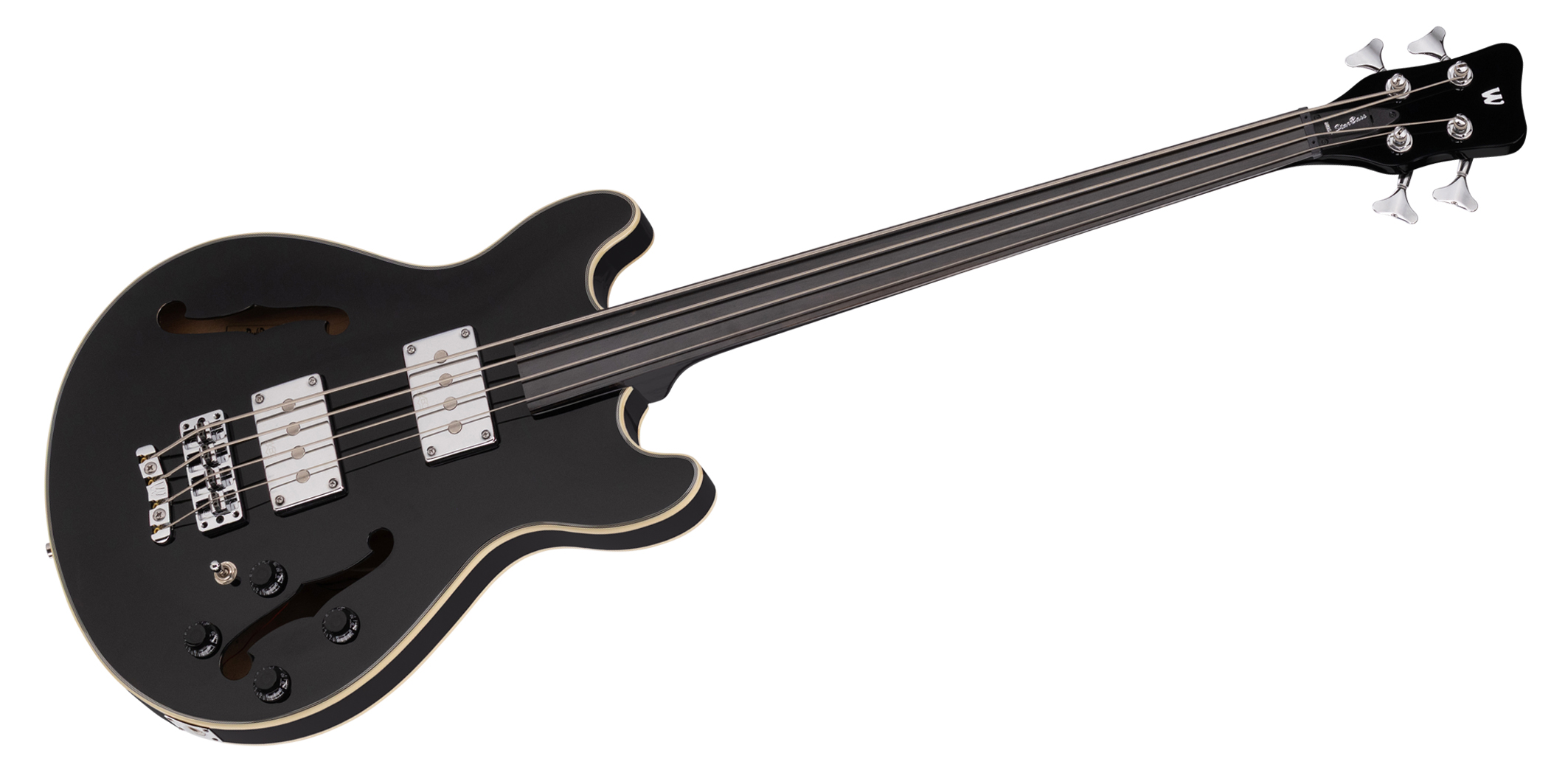 Warwick RockBass Star Bass, 4-String, Fretless - Solid Black High Polish