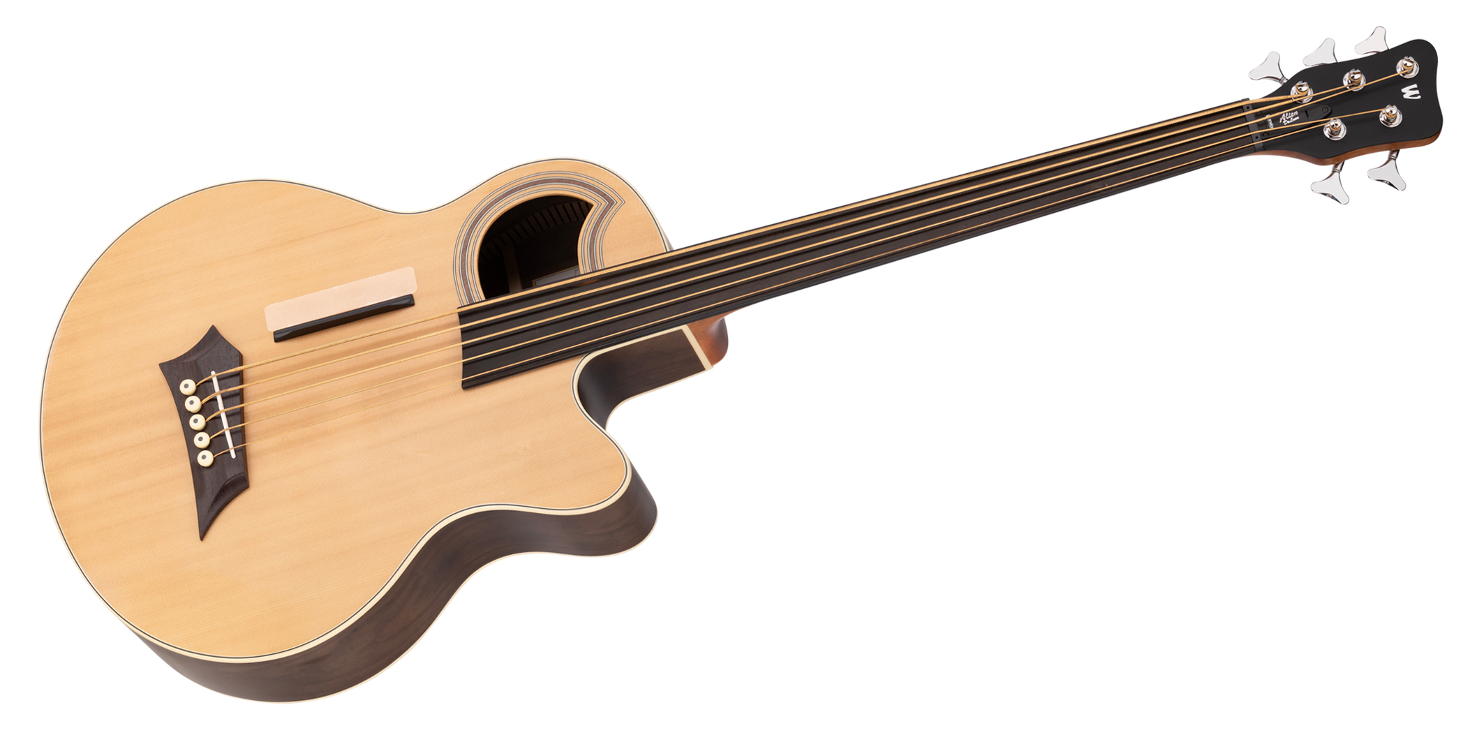 Warwick RockBass Alien Deluxe, 5-String, Fretless - Natural Transparent Satin