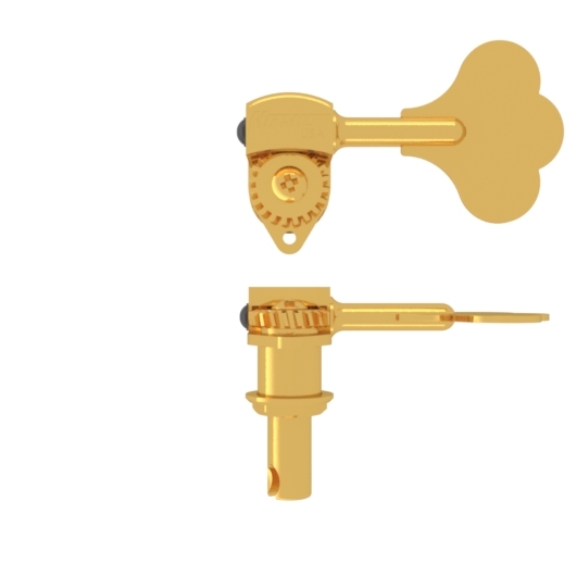 Hipshot HB6 - Ultralite Bass Machine Head, 3/8" Post, Clover Leaf Key, Bass Side - Gold