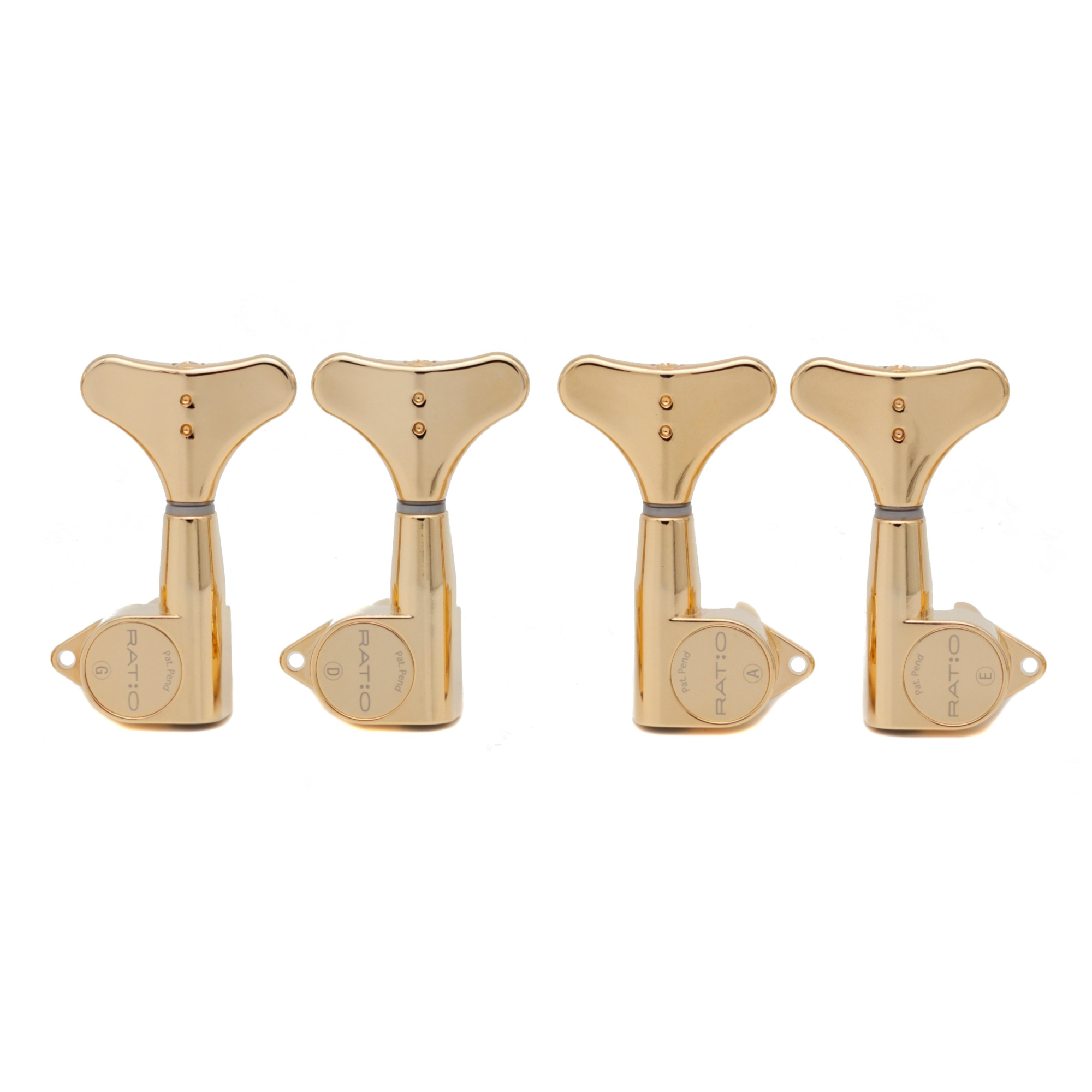 Graph Tech PRB-4220-G0 Ratio Bass Machine Heads with Y-Style Button - 4-String, 2 + 2 - Gold