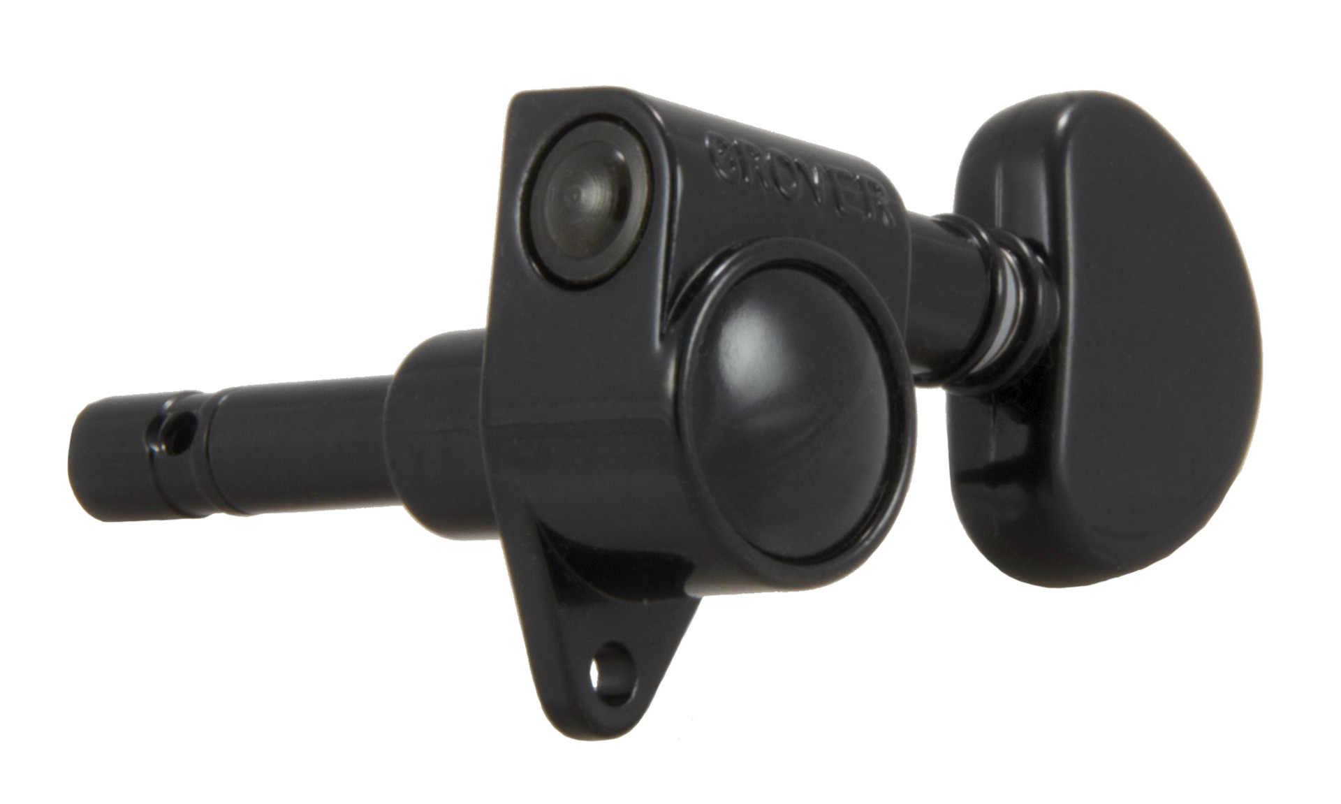 Grover 106BC Original Locking Rotomatics with Round Button - Single Guitar Machine Head, 1 Piece, Bass Side (Left) - Black Chrome