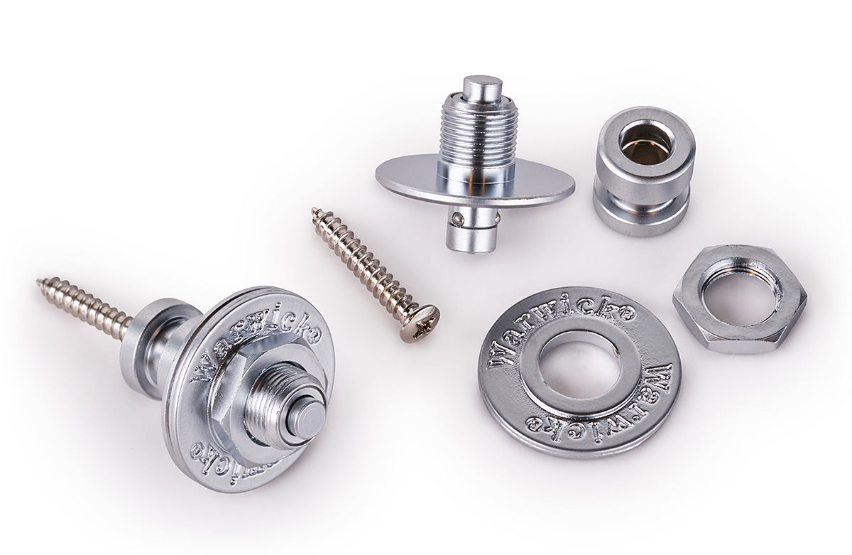 Framus & Warwick - Warwick-Style Security Lock System, Set (2 pcs) - Satin Chrome