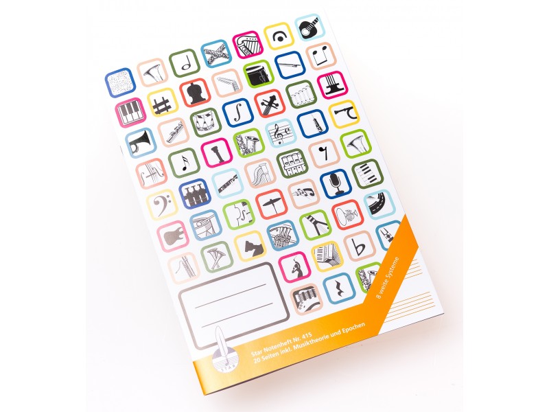 STAR 415 Notenheft - DIN A4 hoch 8 mittelweite Systeme