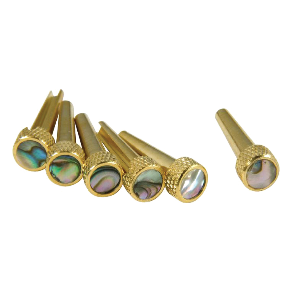 D'Andrea Tone Pins, Solid Brass with Abalone Inlays (TP2A) - 6pcs